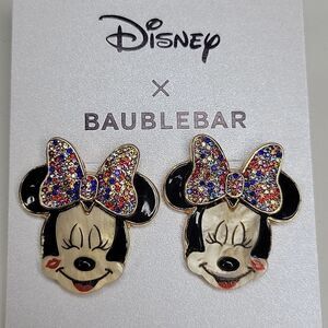 NEW USA DISNEY MINNIE MOUSE RED KISS LIPS MICKEY PARK Baublebar EARRINGS NWT